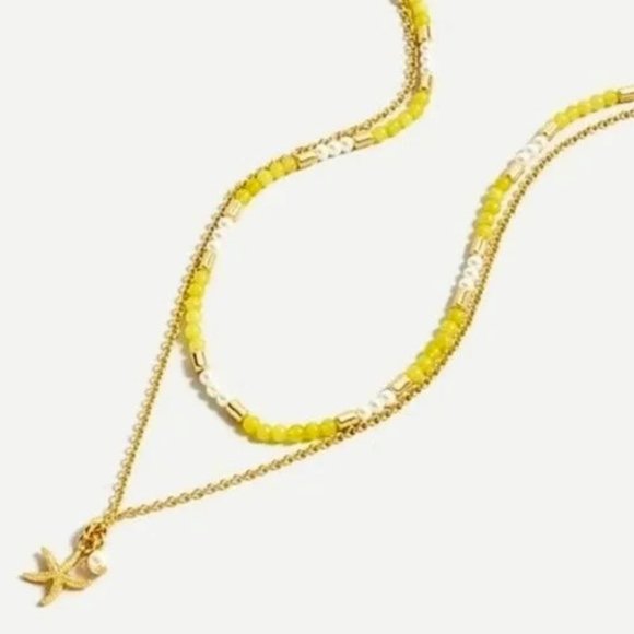 J.CREW Sea Breeze Layered Necklace Lemon - Picture 2 of 9